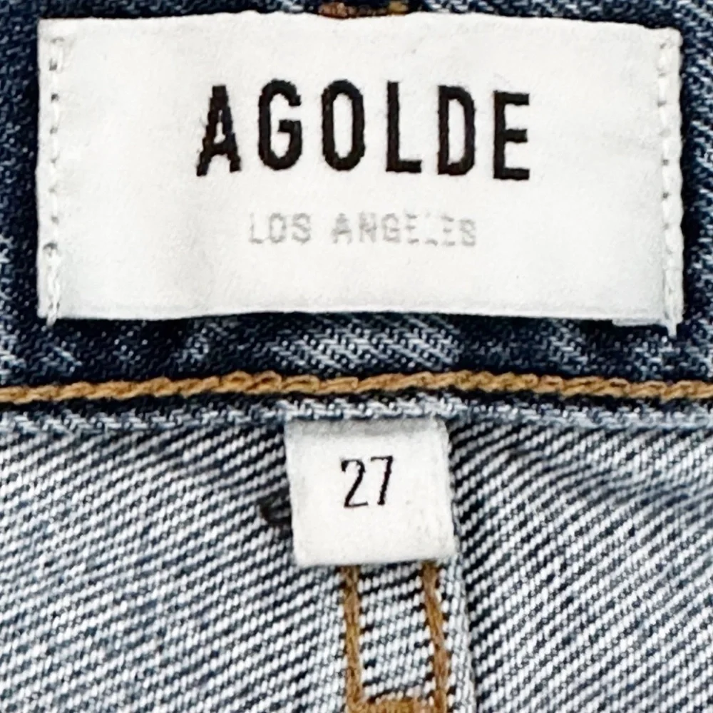 AGOLDE | ‘90s Distressed Mid-Rise Straight Leg Jeans Loose Fit | 27 | Blue